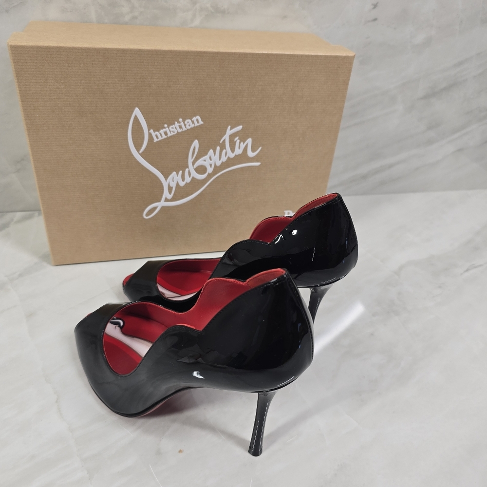 🔥Limited Edition🔥Christian Louboutin Black Peep-Toe Heels - Picture 5 of 13
